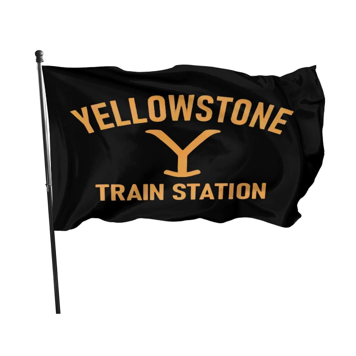 

Train Station - Yellowstone Flag 3x5ft Flags Outdoor Banners 100D Polyester 150x90cm High Quality Vivid Color With Two Brass Grommets