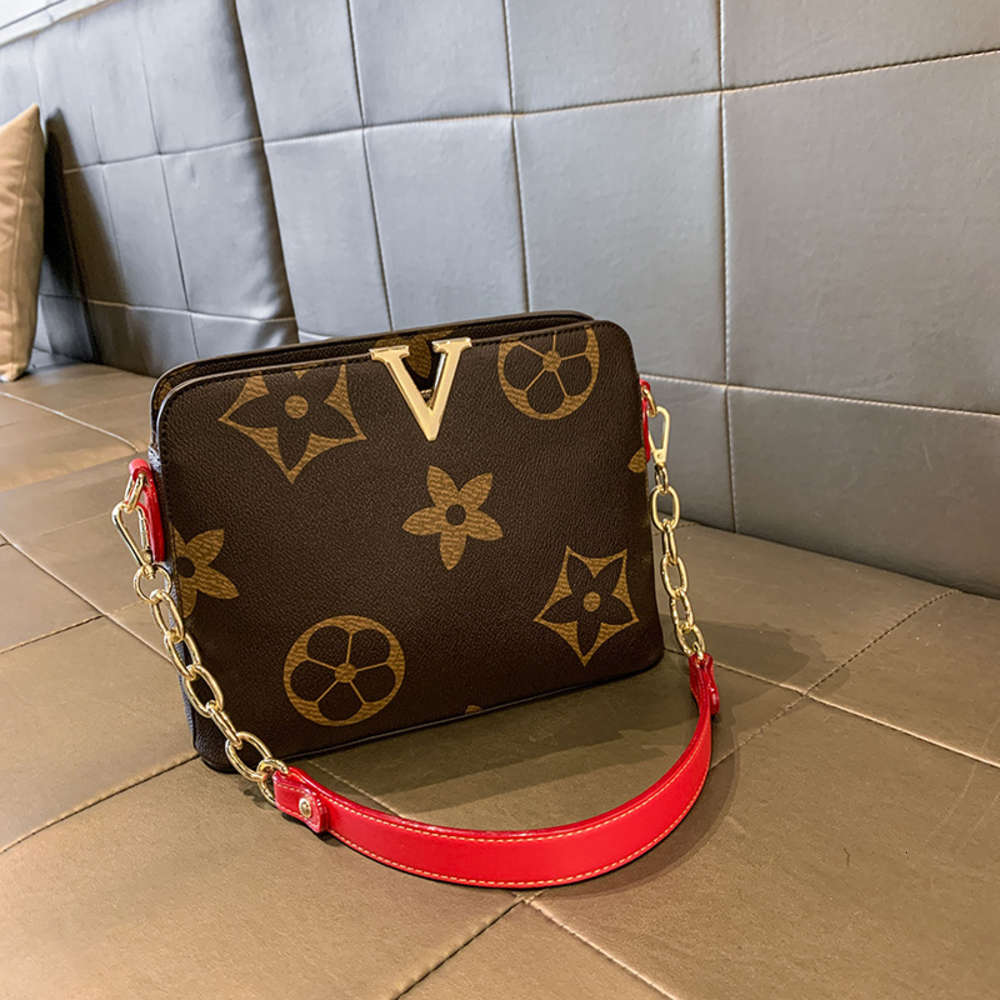 

HBP Fashion Bag female 2021 new fashion versatile waterproof and wear resistant leather one shoulder cross carry foreign style multi shoulde, Red