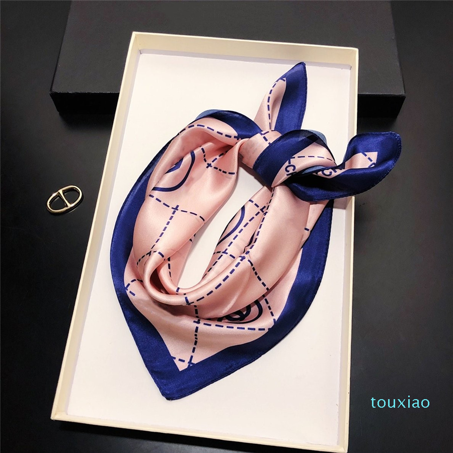 

Designer Silk Scarf top Quality famous brand C with logo Fashion pattern Scarves women Shawl Size 50*50cm 11