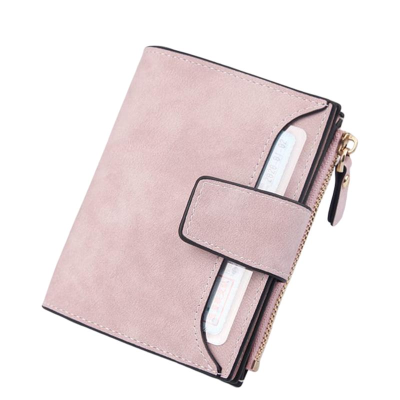 

Women's Frosted Short Wallet Multi Card Holder Pure Zip Simple (Pink / Gray Rose Red Dark Brown) Wallets, Dark grey