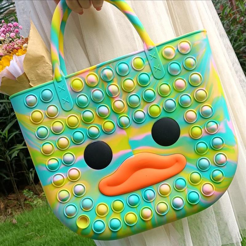 

Fashion Cute Bag Pops Fidget Toys Push Bubble Stress Reliever Rainbow Simpl Dimmer Antistress Children Sensory Toys Handbag Tote