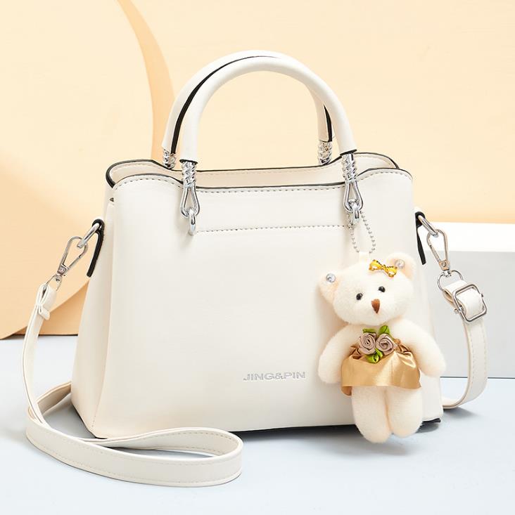 

Women's handbag High Quality Pu Leather Chain Shoulder Crossbody Bags For Women Designer Wide Strap Ladies White Totes Hand bags, Black