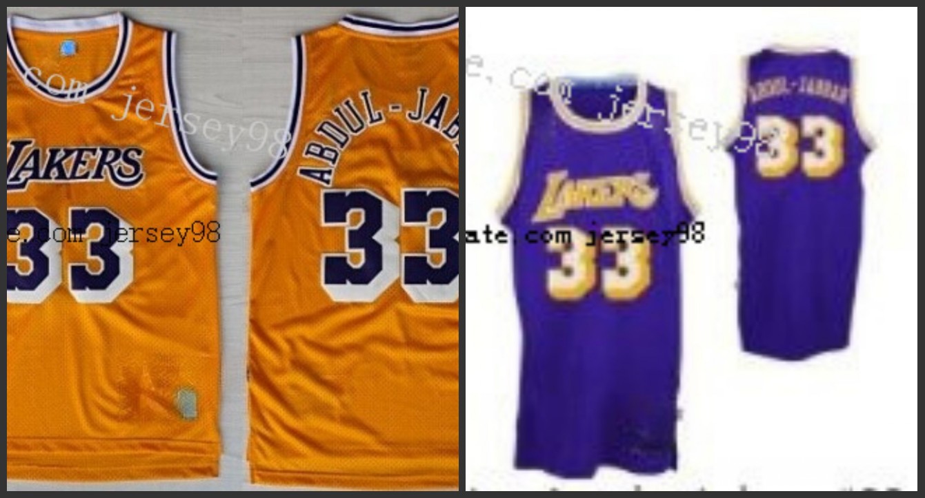 

Los AngelesLakerMEN #33Kareem Abdul-Jabbar retro BasketballJersey, Black
