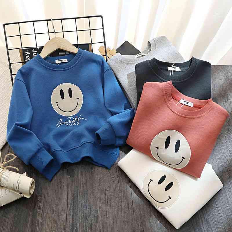 

boys'sweater autumn baby foreign style top middle school smiling face net red bottomed shirt children's casual pullover trend