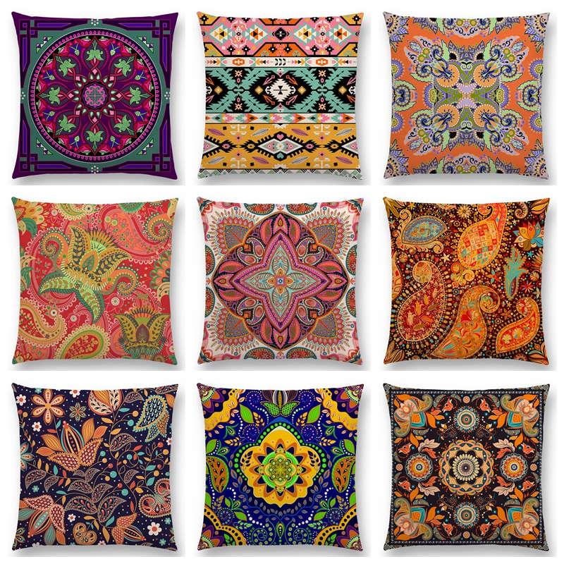 

Est Boho Paisley Oriental Floral Pattern Geometric Prints Fantasy Petal Cushion Cover Sofa Throw Pillowcase Cushion/Decorative Pillow