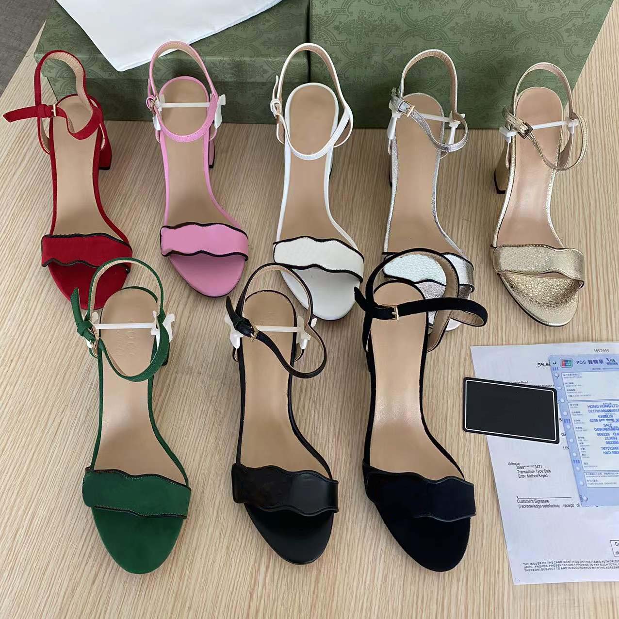 Hottest Heels With Box Women shoes Designer Sandals Quality Sandals Heel height 7cm and 5cm Sandal Flat shoe Slides Slippers by shoe10 01