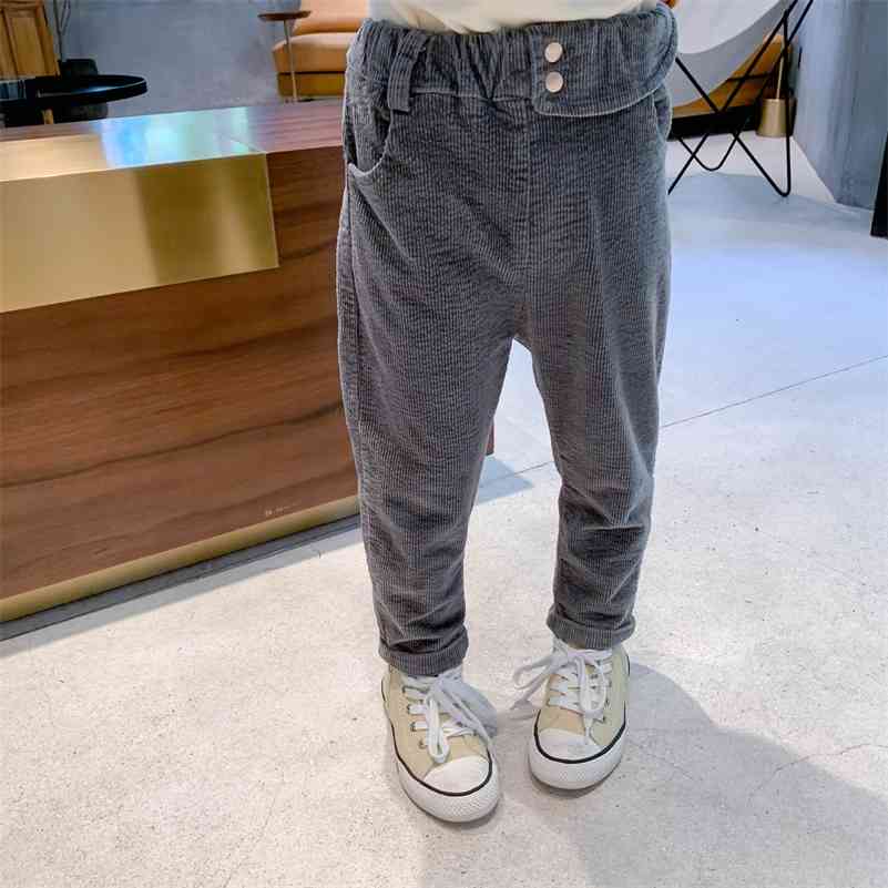 

Autumn fashion boys solid color corduroy trousers 1-6 years kids casual 3 colors pants 210708, Coffee