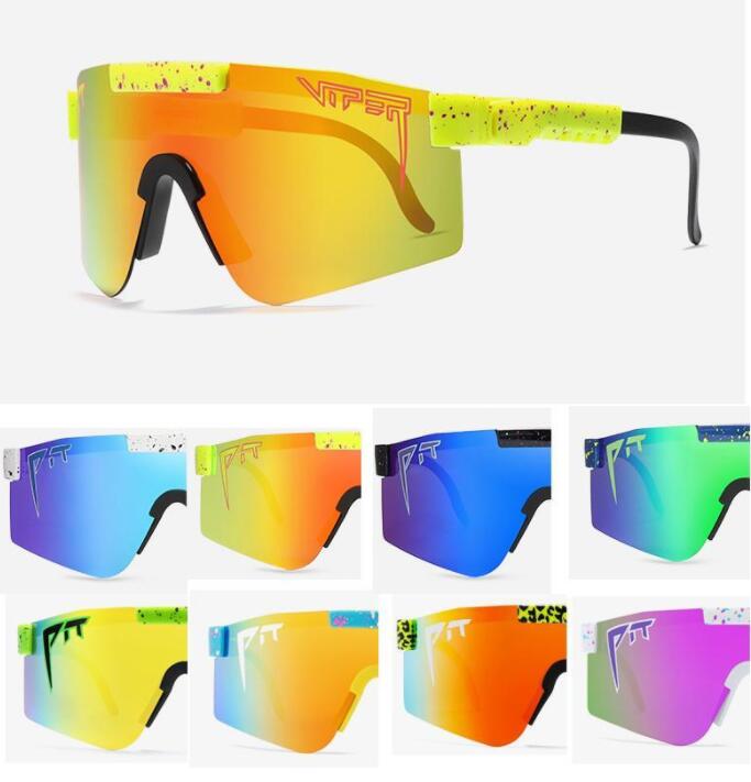 

2021 Cycling glasses double wides BRAND Rose red pit viper Sunglasses wide polarized mirrored lens tr90 frame uv400 protection wih case, White;black