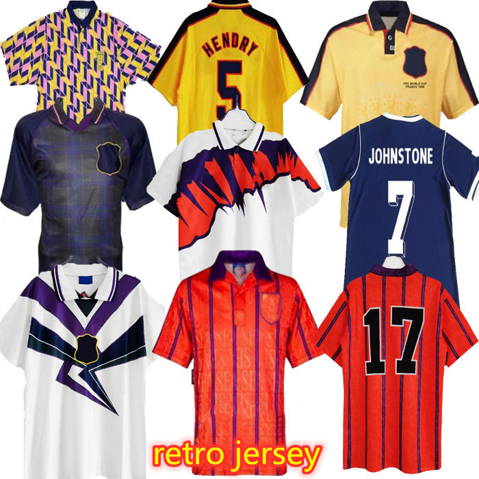 

78 82 84 86 89 91 93 94 95 96 98 Scotland Retro Soccer Jersey away World Cup equipment Home blue kits 1996 1998 classic Vintage Scottish Football Shirt tops FINAL