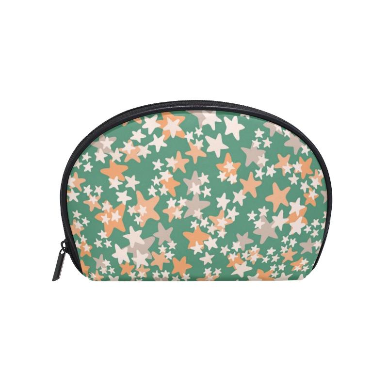 

FengJu Multifuncition Shell Cosmetic Bag Purse Half Moon Hanging Travel Toiletry Pouch For Girls Woman Stars Bags & Cases