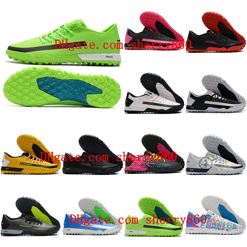 

2021 soccer shoes mens cleats React Phantom GT Pro TF Turf MD Crampons de football boots scarpe da calcio Trainers Firm Ground, As picture 1