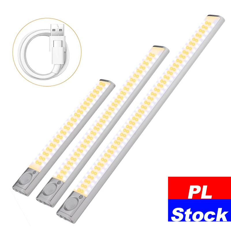 

PL Stock LED Night Lights Portable 160 LEDs Wireless Motion Sensing Closet Cabinet Wardrobe Light Rechargeable Battery