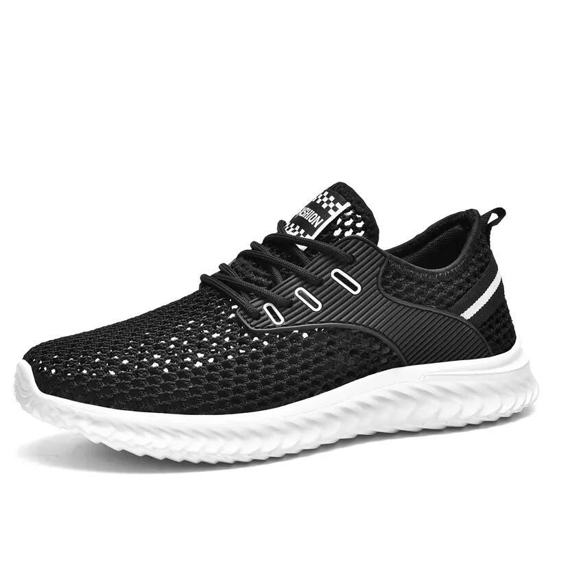 

ER344 Factory sALE Summer breathable mesh leather sneakers shoes men's sports wading hollow Casual Walking Grey White Black