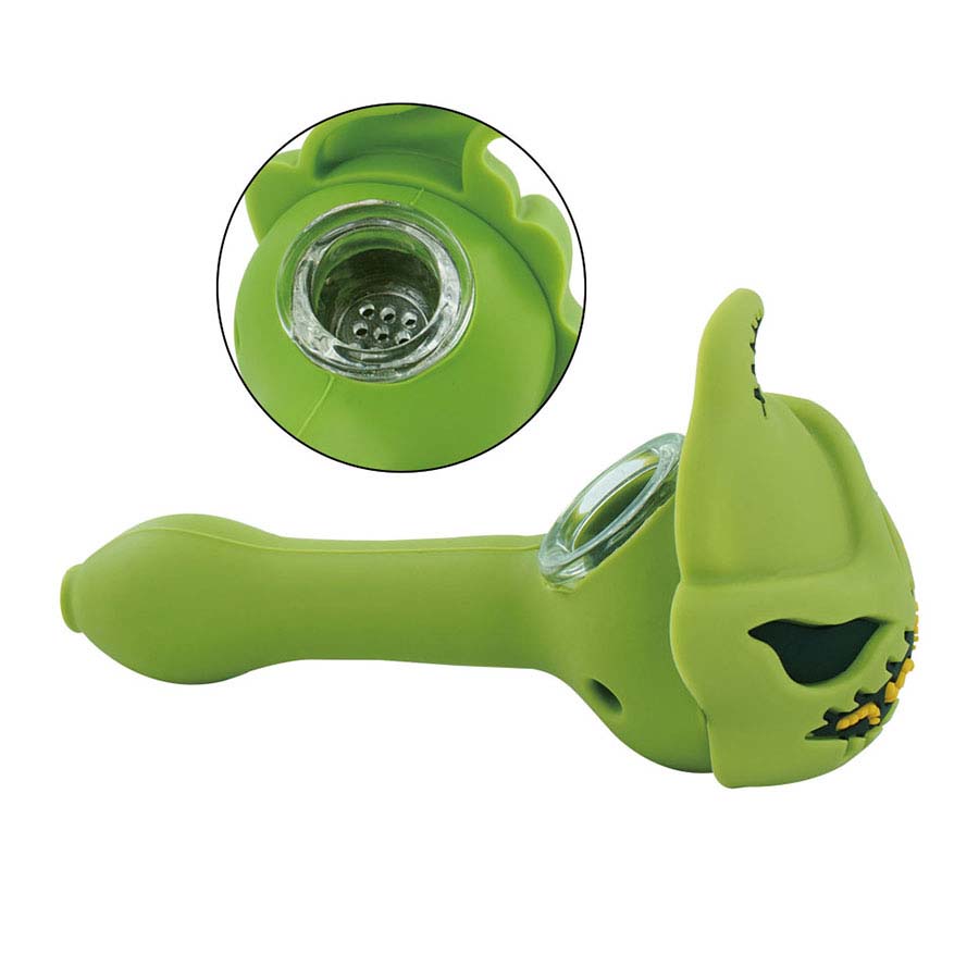 

Silicone hand pipe 4.6 inch tobacco pipes smoking spoon Cigarette Filter Holder