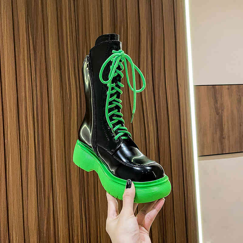 

boots women's ankle boots leather shoes 22-24.5cm fall and winter side fashion zipper martin women's xinr, Black