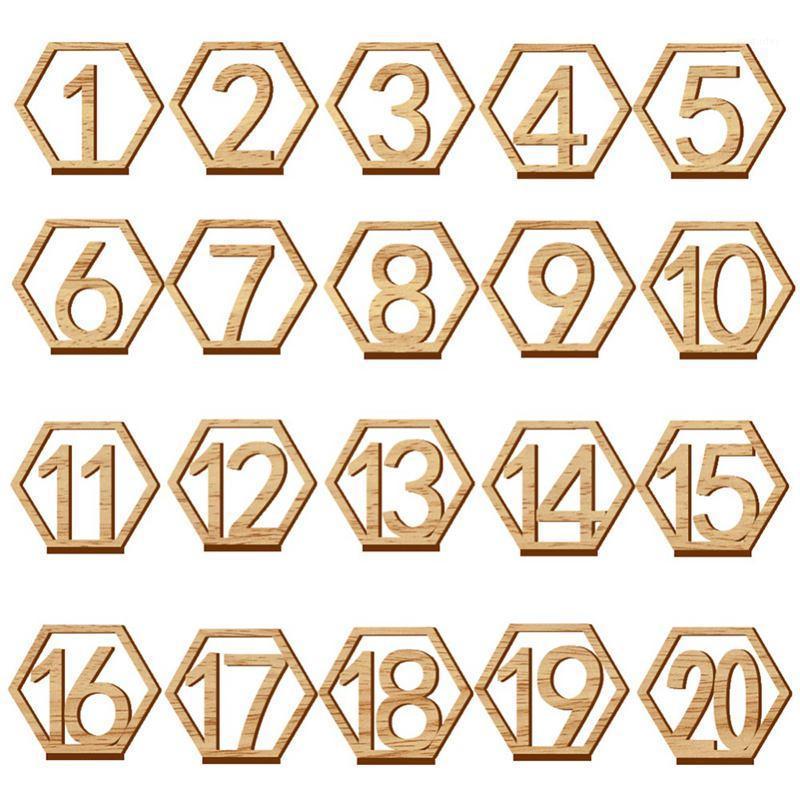 

Party Decoration 1-20 Numbers Wood Signs Wedding Hexagon Table Number Wooden Rustic Engagement Seat Sign