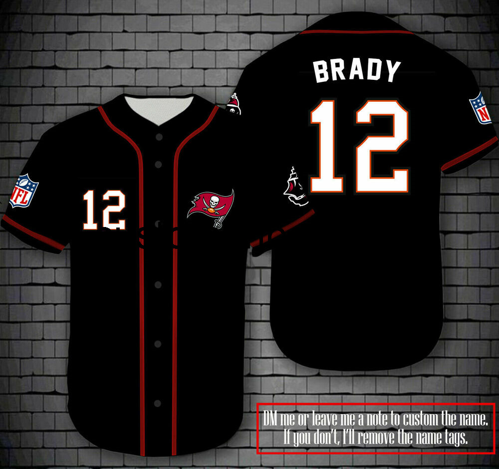 

Custom TOM BRADY 12 Baseball Jersey Stitch Any Name Number Men Women Youth baseball jersey, Black