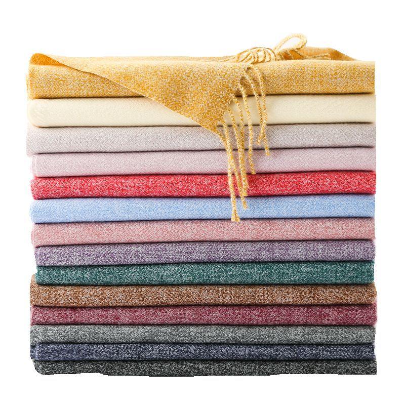 

Scarves 2021 Autumn Winter Women Scarf Cashmere Solid Color Soft Ladies Summer Shawl Wrap Pashmina Unisex Female Hijab Headband