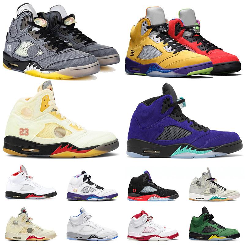 

Top Quality Jumpman 5 Mens Shoes 5s Muslin Alternate Grape bel What The Oregon Island Green Sports Sneakers Trainers, Black