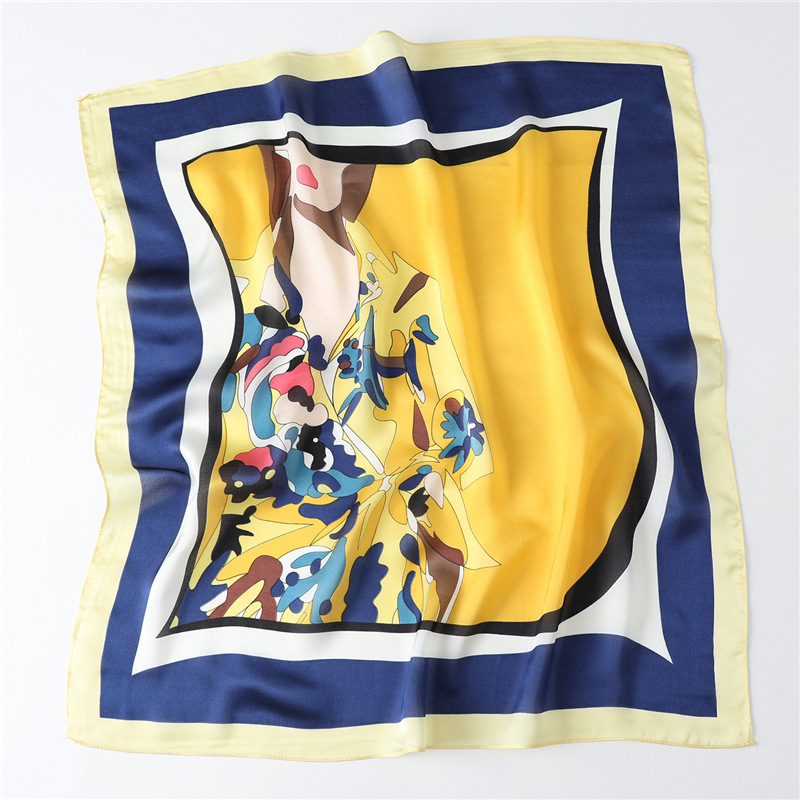 

2021 New Spring Summer Women Scarf Small Silk Scarves Square NeckerChief Office Lady Scarves Spring Shawls 70*70cm