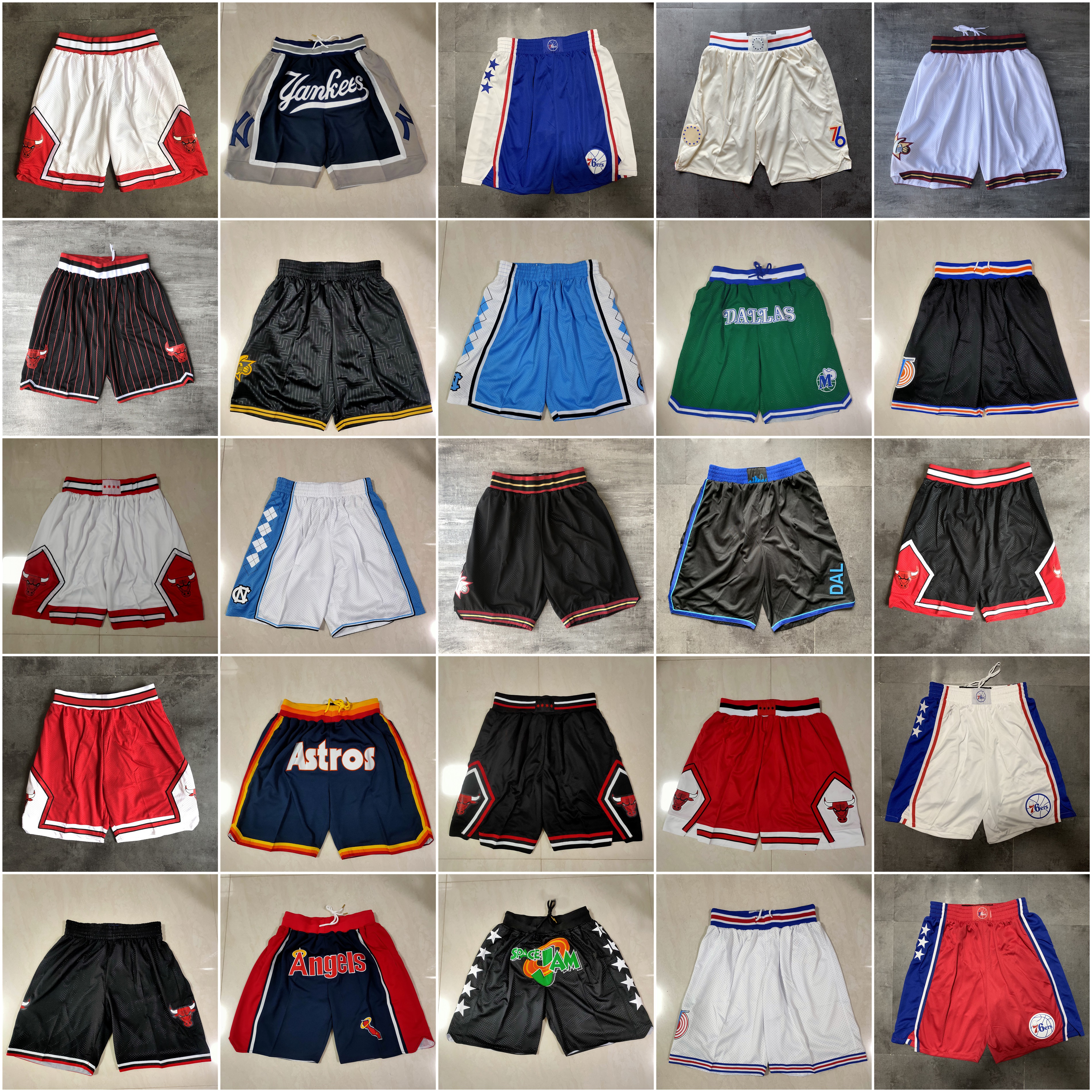 

2021 Team Basketball Short Don Mesh Yankee City Version Sport Shorts Hip Pop Pant With Pocket Zipper Sweatpants Black Blue Red Green Mens St