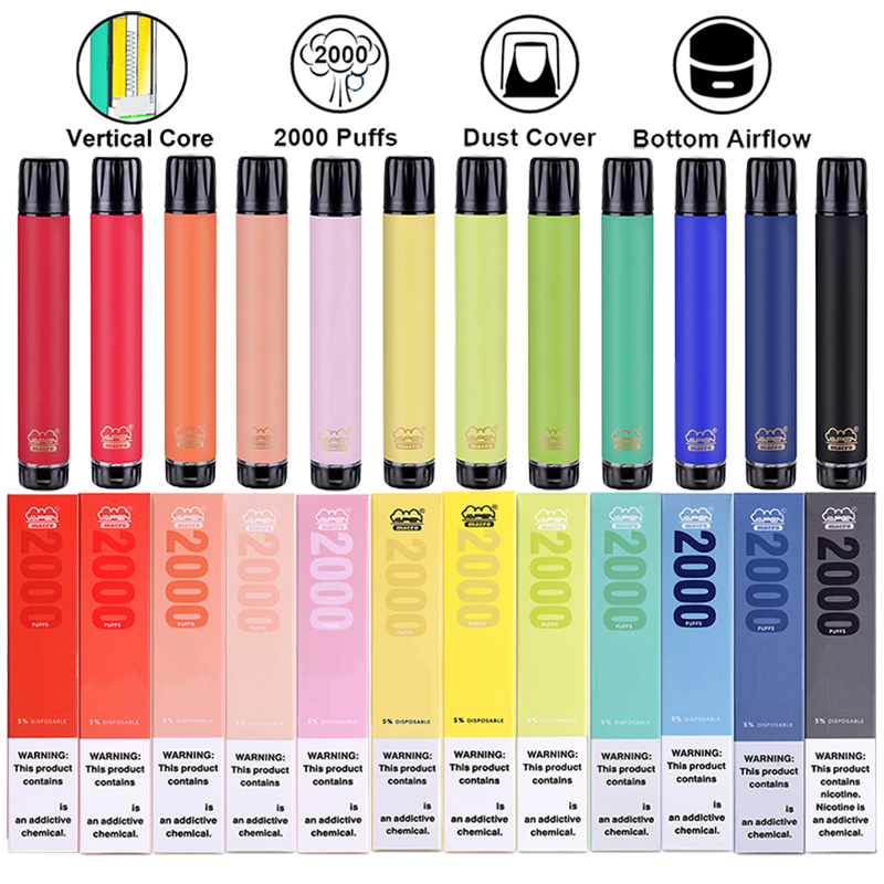 

Original VAPEN macro 2000 PUFF disposable device Vape Pen e Cigarette 850 mAh 12 Colors available Battery 850mAh Capacity 6 ML Vapor bars