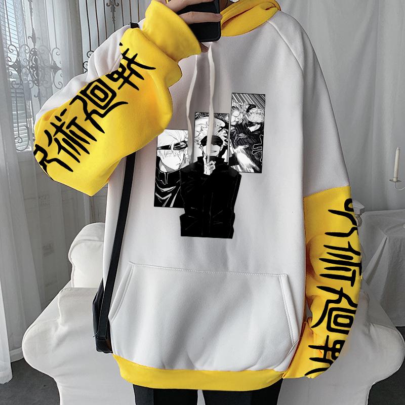 

Men's Hoodies & Sweatshirts Japanese Anime Jujutsu Kaisen Manga Oversized Streetwear Harajuku Gojo Satoru Cool Print Loose Casual Sweatshirt, Black