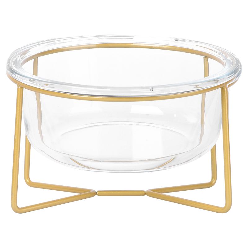 

Cat Bowls & Feeders 1pc Glass Bowl Pet Feeder Dog Food Feeding Basin High Base