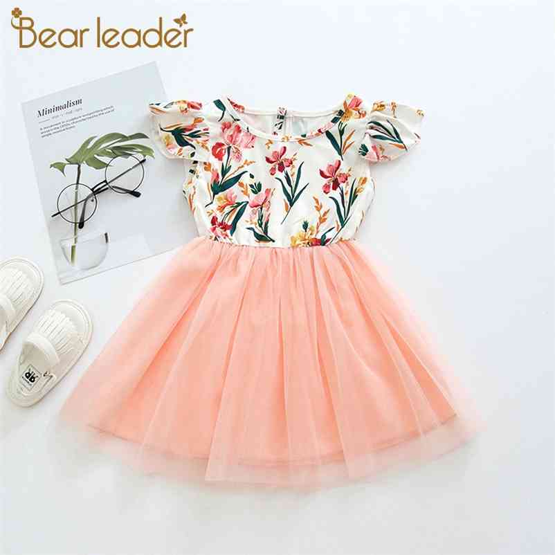

Girls Floral Party Dress Fashion Kids Summer Sleeveless Costumes Flowers Print Suit Children Casual Outfits 1-5Y 210429, Ah1327 pink