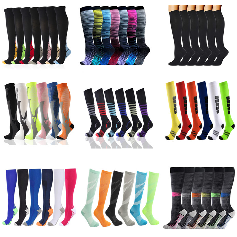 

AM 6/7 Pairs Dropshipping Compression Sos Fit Varicose Veins Sos Men Women Outdoor Sport Best Graduated Compression Sos, 6 pairs qmix006-77