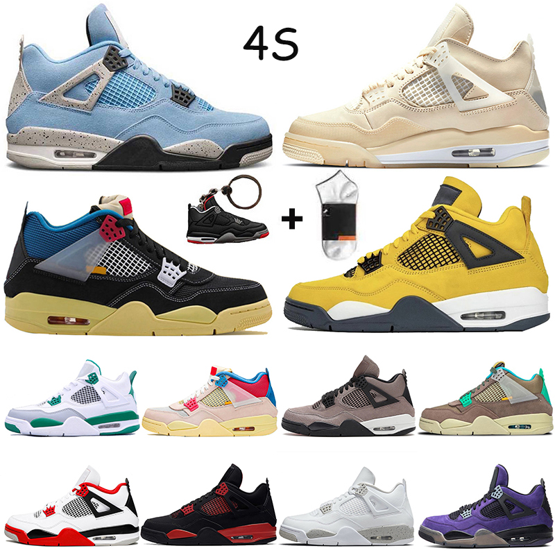 

2021 With Socks Desert Moss Jumpman 4 4s Basketball Shoes Top Fashion Off Men Women White Oreo Black Cat Sail Red Thunder University Blue Trainers Sneakers, A2 white oreo 36-47