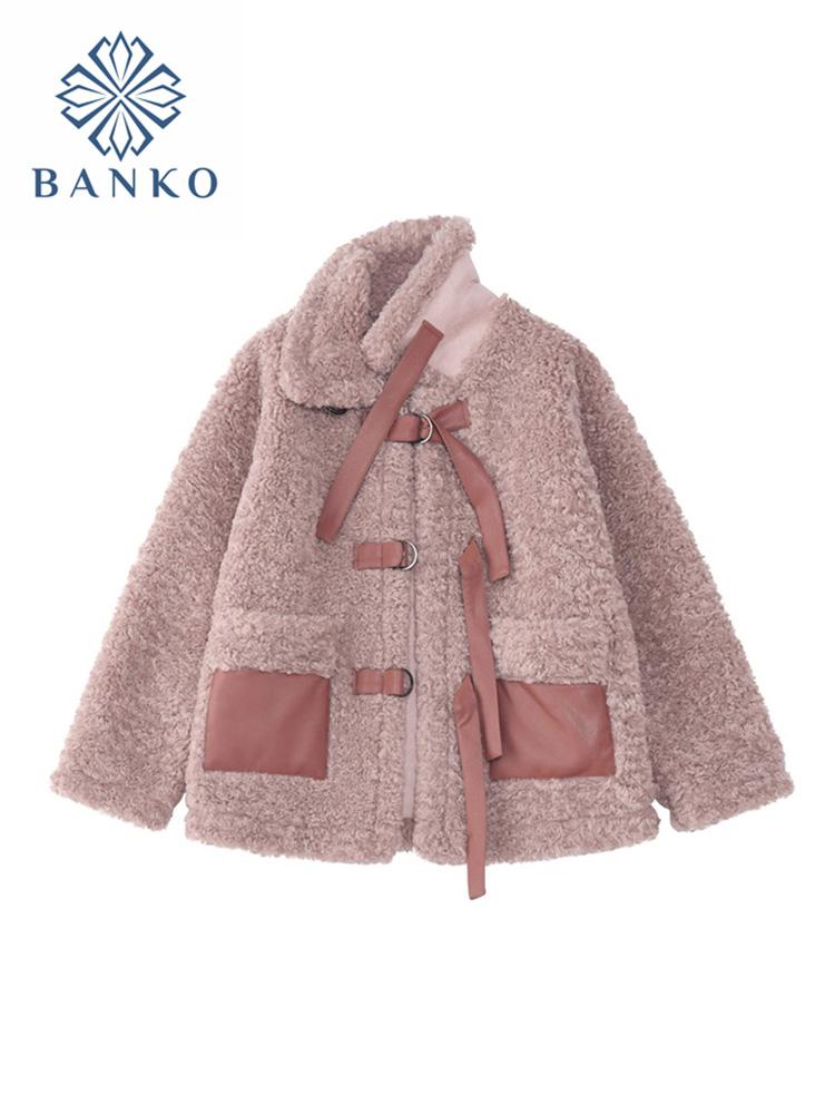 

Women's Fur & Faux Winter Thick Jackets Lambswool Warm Coats 2021 Women Clothing Pink Pockets Sweet Fashion Chaqueta Casaco Feminino, Black