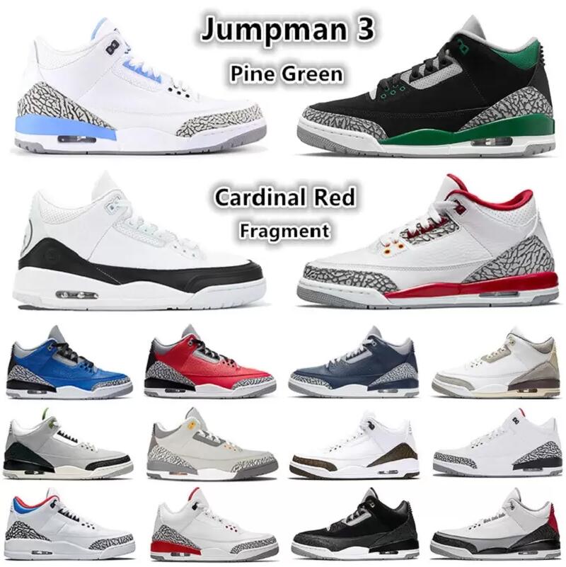 

Jumpman Cardinal Red 3 3s Mens Basketball Shoes Pine Green 3M Black Red Cement Tinker UNC Varsity Royal Pure White Katrina JTH Fragment Cool Grey men sport sneakers, Shoes (13) 40-47