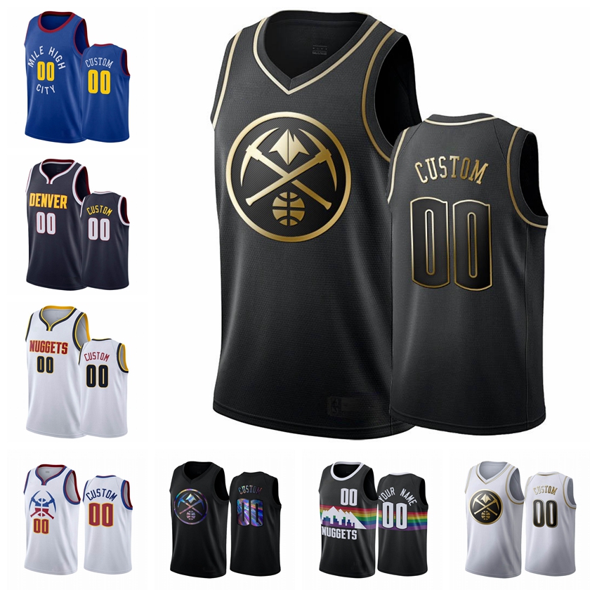 

Denver Nuggets MEN 2020-21 Custom Earned Basketball White #00 Jersey, Black