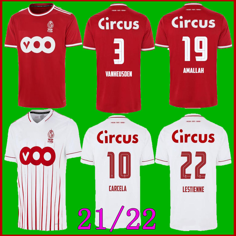 

21-22 Standard Liège soccer jerseys LESTIENNE 2021 2022 R.Standard de Liege VANHEUSDEN LAIFIS CIMIROT EMOND RASKIN CARCELA home away football shirts, White