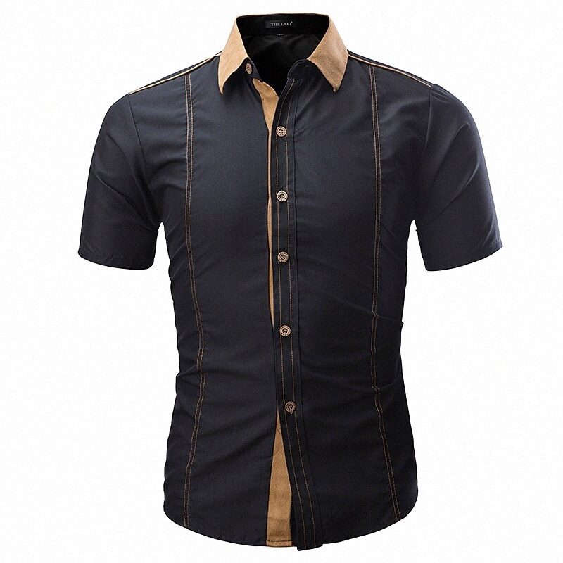 Men's Shirt Simple Classic Collar Shirt Collar Daily Meeting Short Sleeve Tops Work Basic Casual Office / career Blue White Black T1Ur#