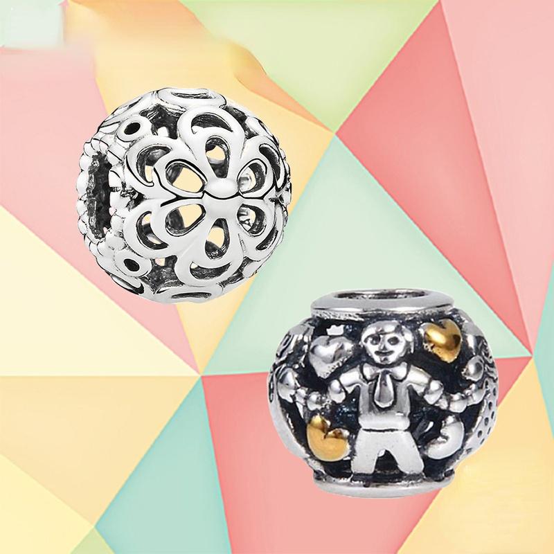 

Other 2021 100% 925 Silver Hollow Floral Ornament, The Eternal Charm Of Family, Suitable For Original Bracelet Diy Jewelry