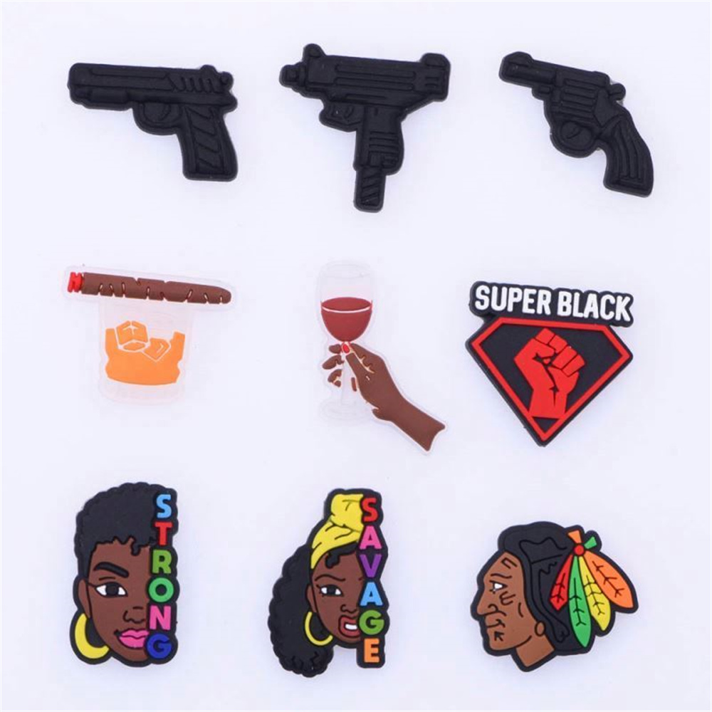 

50%Price Custom gun Mother Baby Cute Lovely shoe charms for pvc bracelets and designer sandals