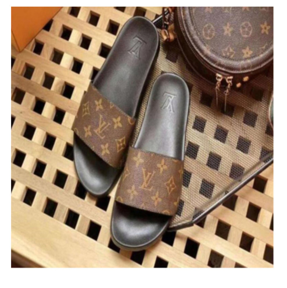 

Men Women Sandals Shoes Summer Fashion Flat Sandals Slipper Flip Flop ee1 LV LOUIS VV VITTON new YSL women, Black