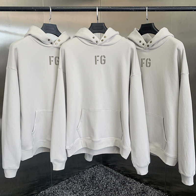 

Fw21 new season 7 high street designer brand Sweatshirt FG flocking 100 cotton hip hop loose oversize Unisex Fashion Hoodie G1007, Beige