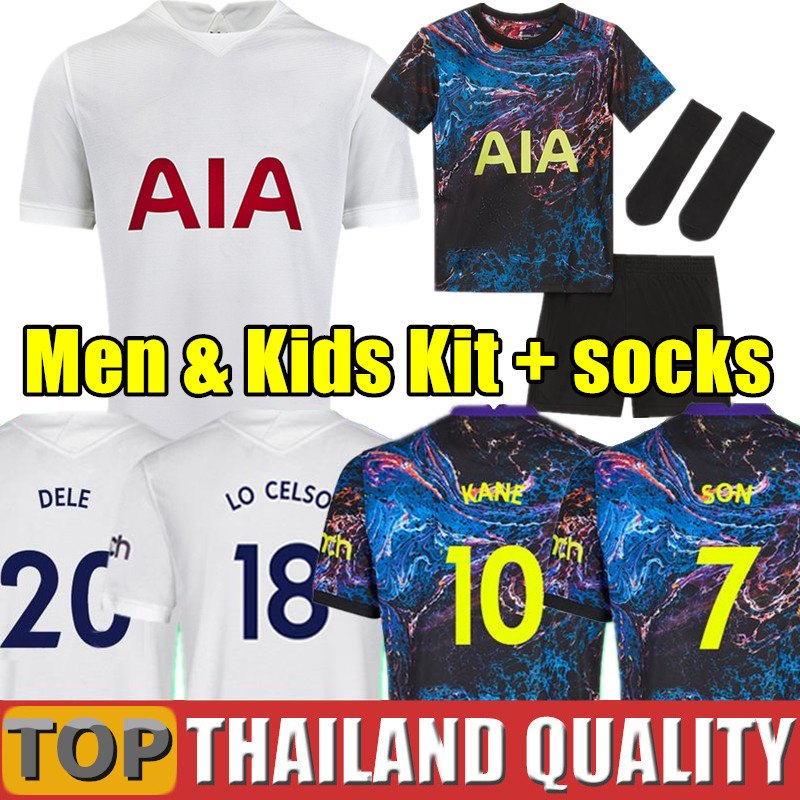 

Thailand 21 22 DELE SON TOTTENHAM BALE KANE soccer jerseys HOJBJERG BERGWIJN LO CELSO SPURS 2021 2022 LUCAS football shirt set Men kids kit uniform, 21/22 away - men