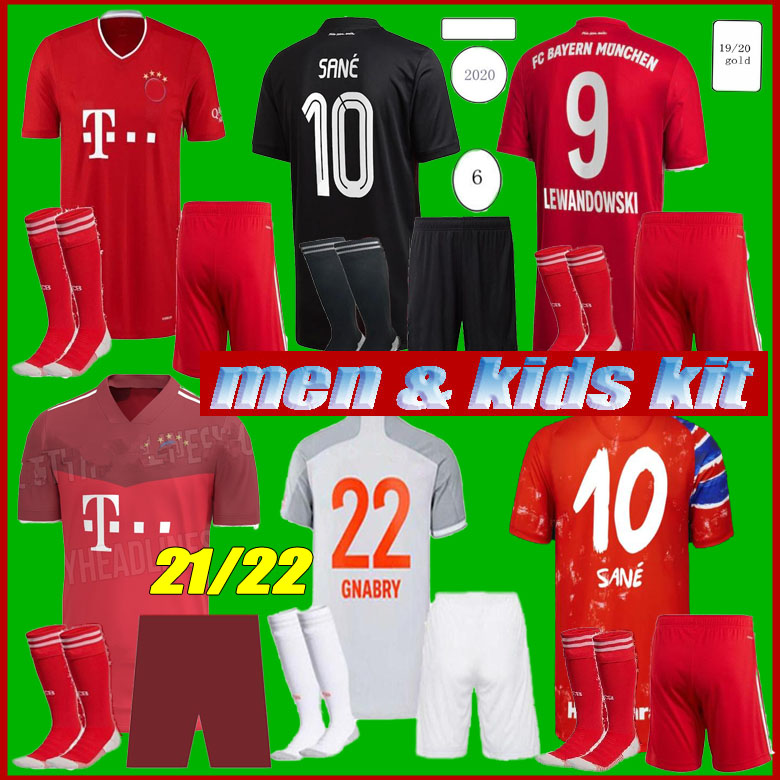 

Men + KIDS kit 2021 Bayern SANE Munich Soccer jersey 2022 HERNANDEZ COUTINHO LEWANDOWSKI Gnabry COMAN 4th Football shirt, White