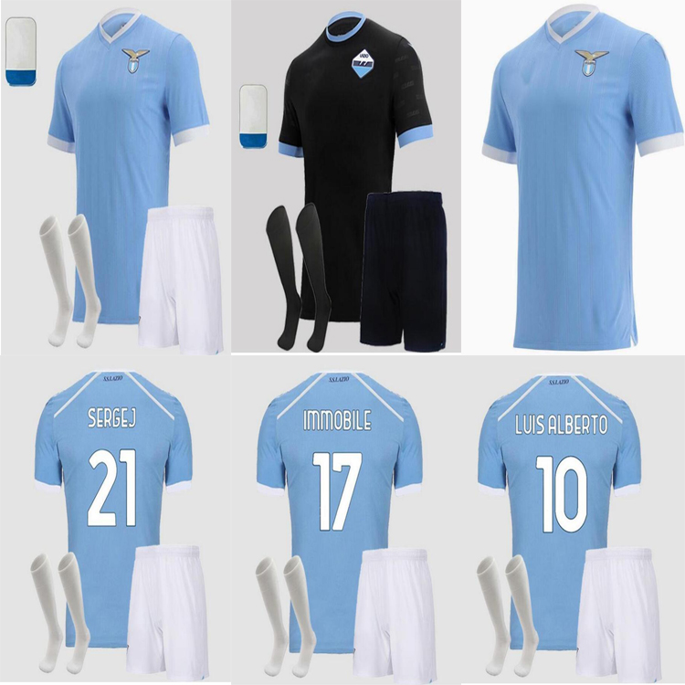 

21/22 Lazio soccer Jerseys maglie 2021 2022 IMMOBILE LUIS BASTOS SERGEJ J.CORREA ACERBI BADELJ LUCAS MARUSIC adult kids kit football shirts, 21—22