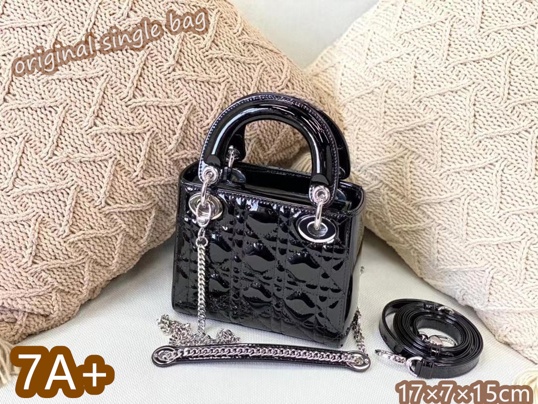 

2021 Luxury Designer handbag Fashion Diana Bag New cowhide patent leather cross span Single shoulder Messenger tote Di0r 17*7*15cm, 17×7×15cm