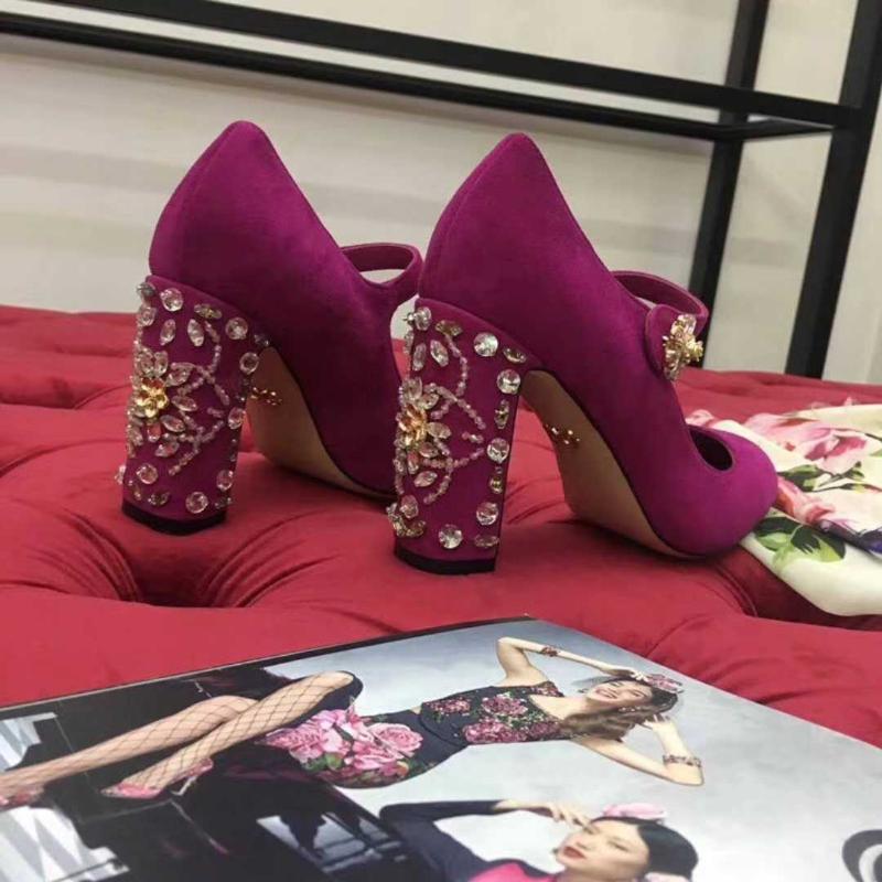 

Dress Shoes Luxury Rhinestone Jeweled Block Heel Pumps Women Ankle Strap Beaded Embroidery Chunky High Woman, Black