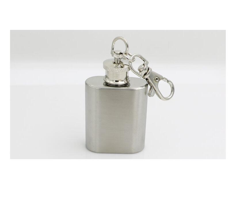 

1OZ Stainless Steel Mini Pocket Liquor Hip Flask Key Ring Chain#611