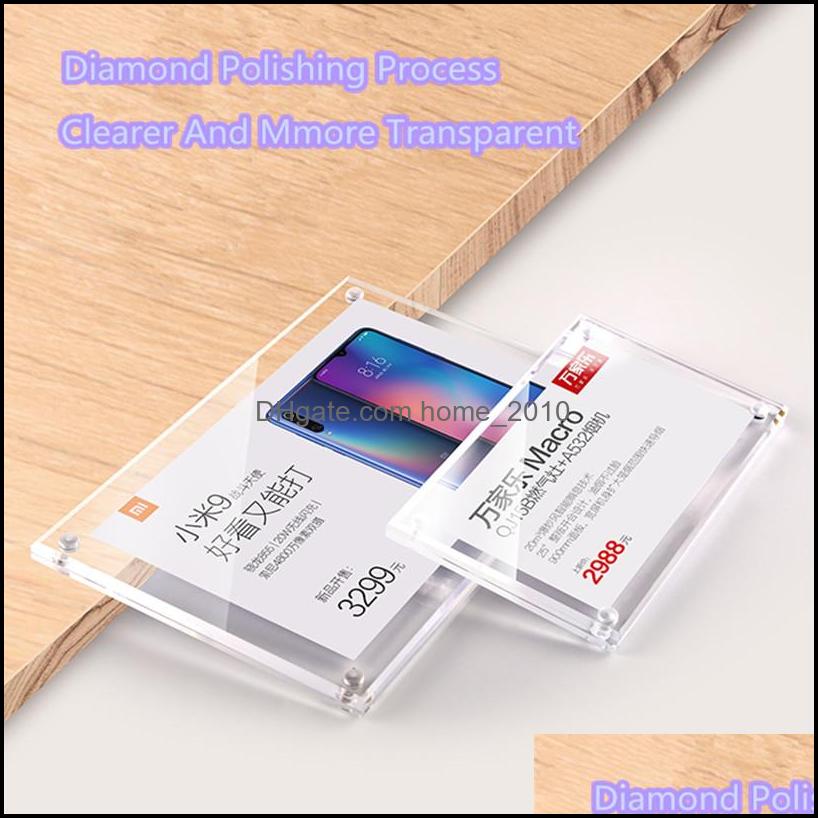 

Other Desk Aessories Supplies Office School Business & Industrial90X55Mm Style Wall Mount Adhesive Transparent Acrylic Price Label Tag Rack