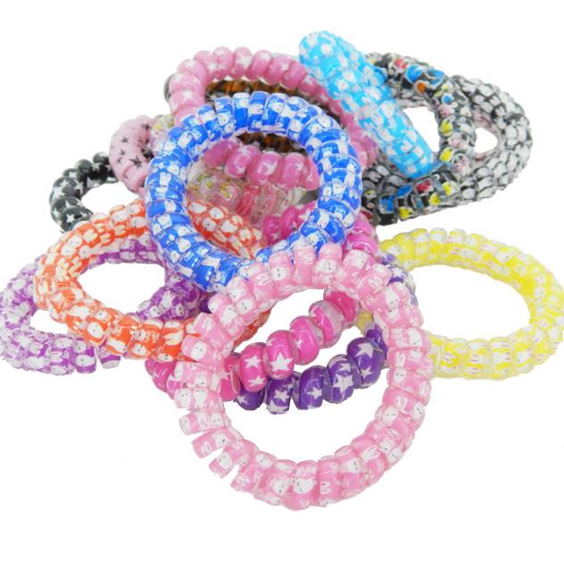 

Mix Color Leopard Stars Big Size Hair Rings Telephone Wire Elastics Bobbles Hair Tie Bands Kids Hair Accessories Can Used As Bracelets, Red