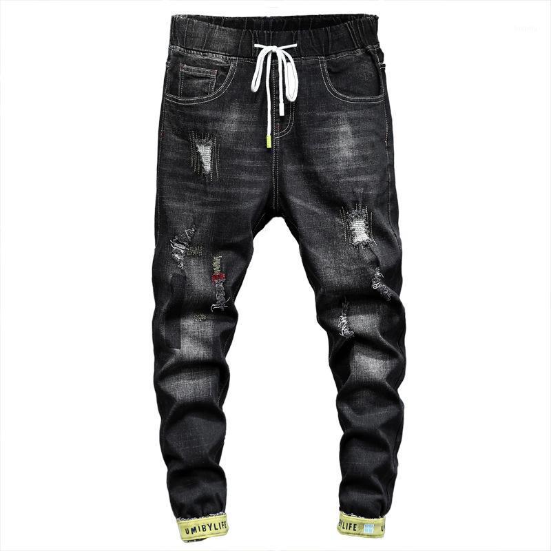 

Men' Jeans Brand 2021 Slim Elastic Fashion Business Classic Style Denim Pants Trousers Male Big Size 44 46 48, 309 black