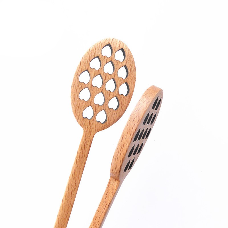 

Cute Hollow Out Love Shaped Wooden Honey Stick Wood Honey Spoon Stick Dipper Stirrer Flatware Accessories Kitchen Gadget GGA4390